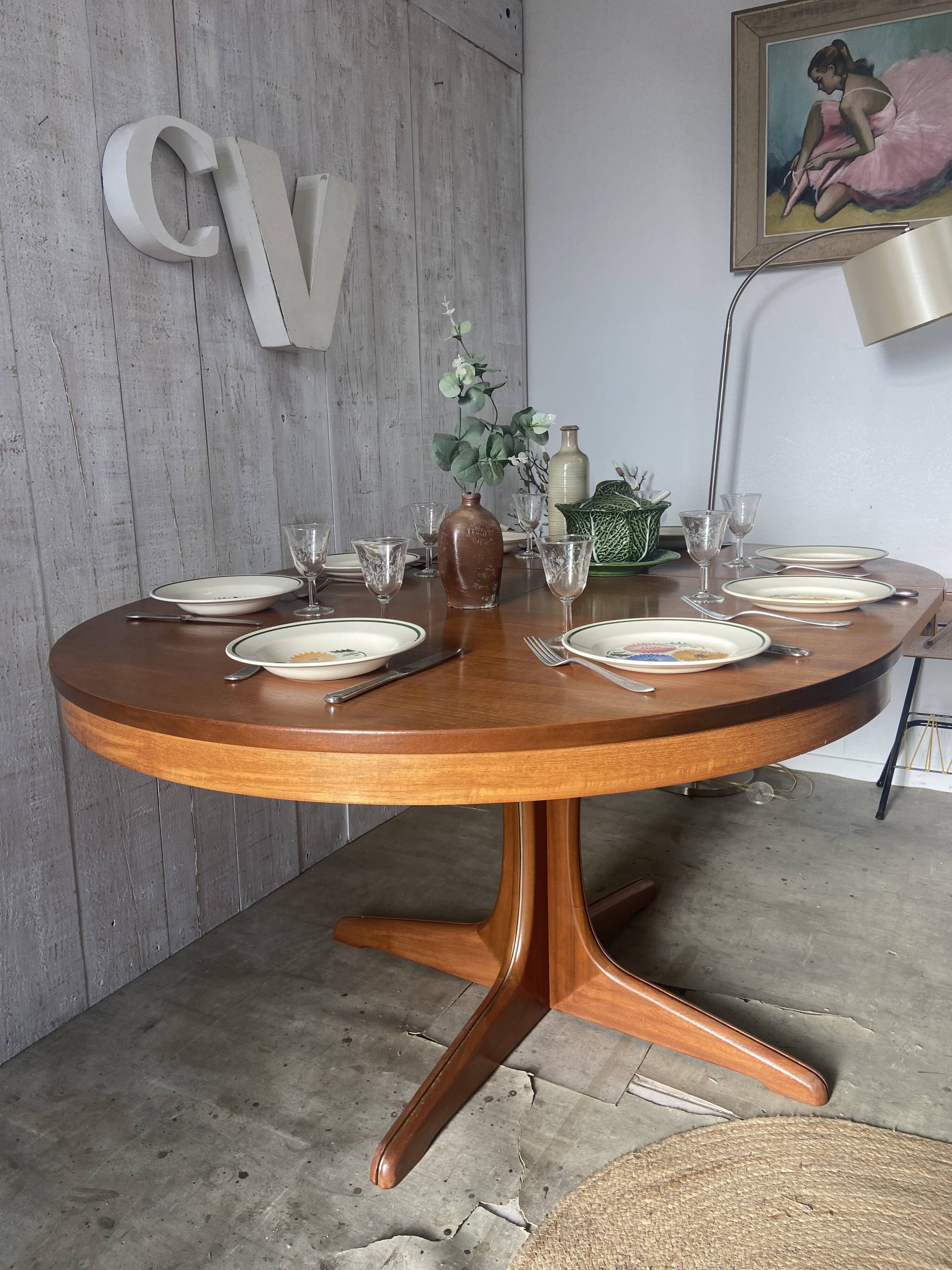 Table ronde extensible vintage