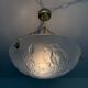 Art Deco vasque in glass pressed blue floral decoration France 1930