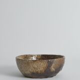 Textured Stoneware Bowl with Sculptural Handle, Handmade Studio Ceramic