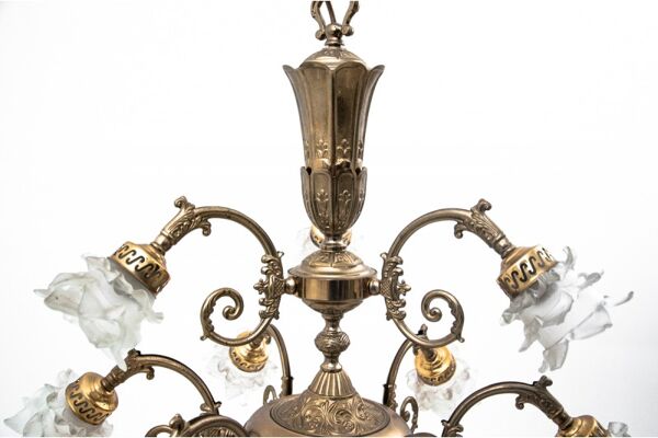 Lustre en laiton des années 1950, Europe de l'Ouest.