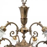 Brass chandelier from the 1950s, Western Europe.