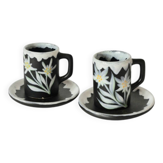 Duo of Vallauris Fourmaintraux cups