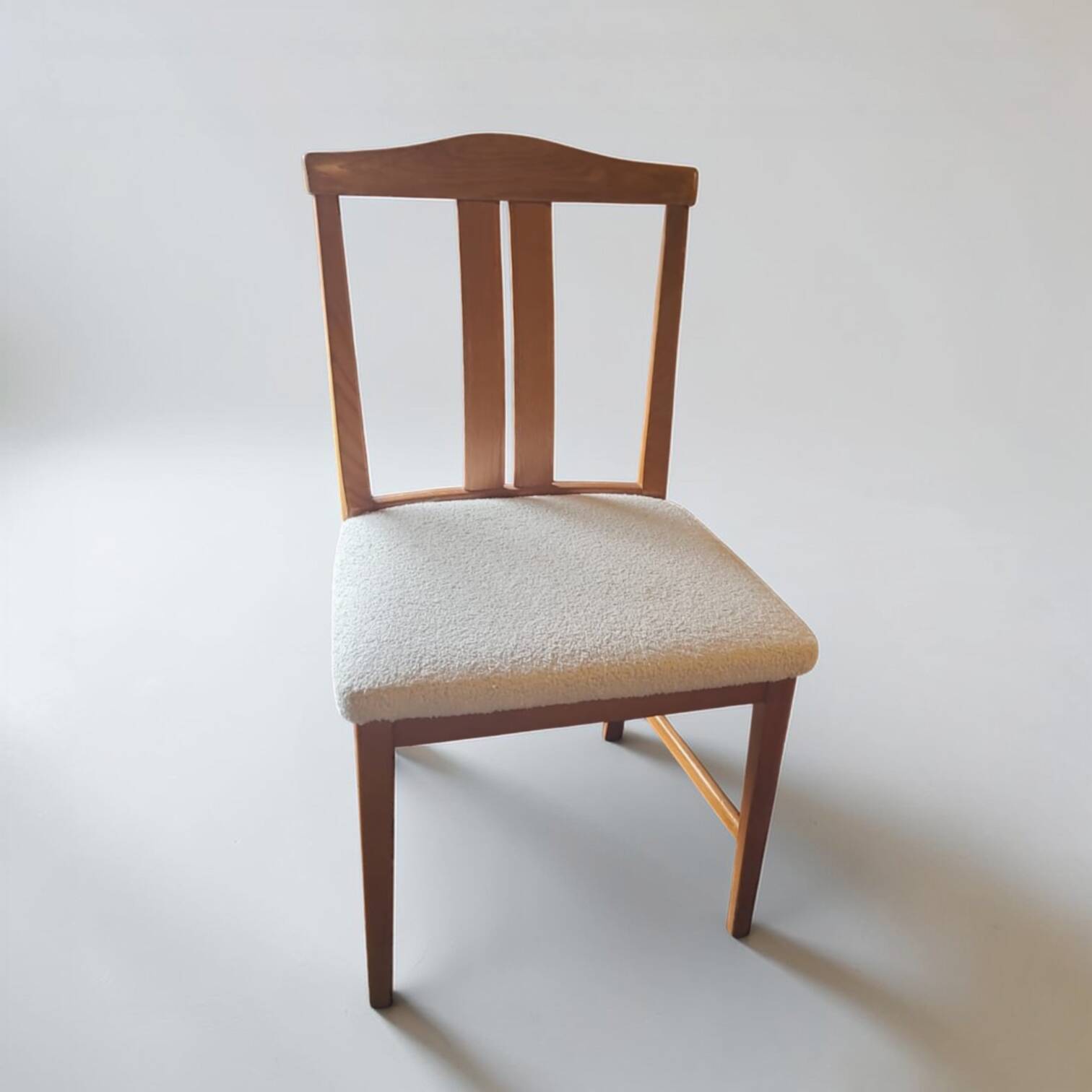 Vintage chair imitation white sheepskin suede 1960