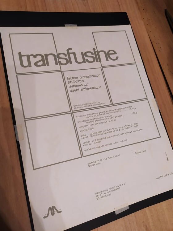 Myrica Gale framed pharmaceutical board