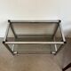 Table basse console verre et chrome vintage