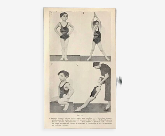 Planche originale de 1938 sur la gymnastique