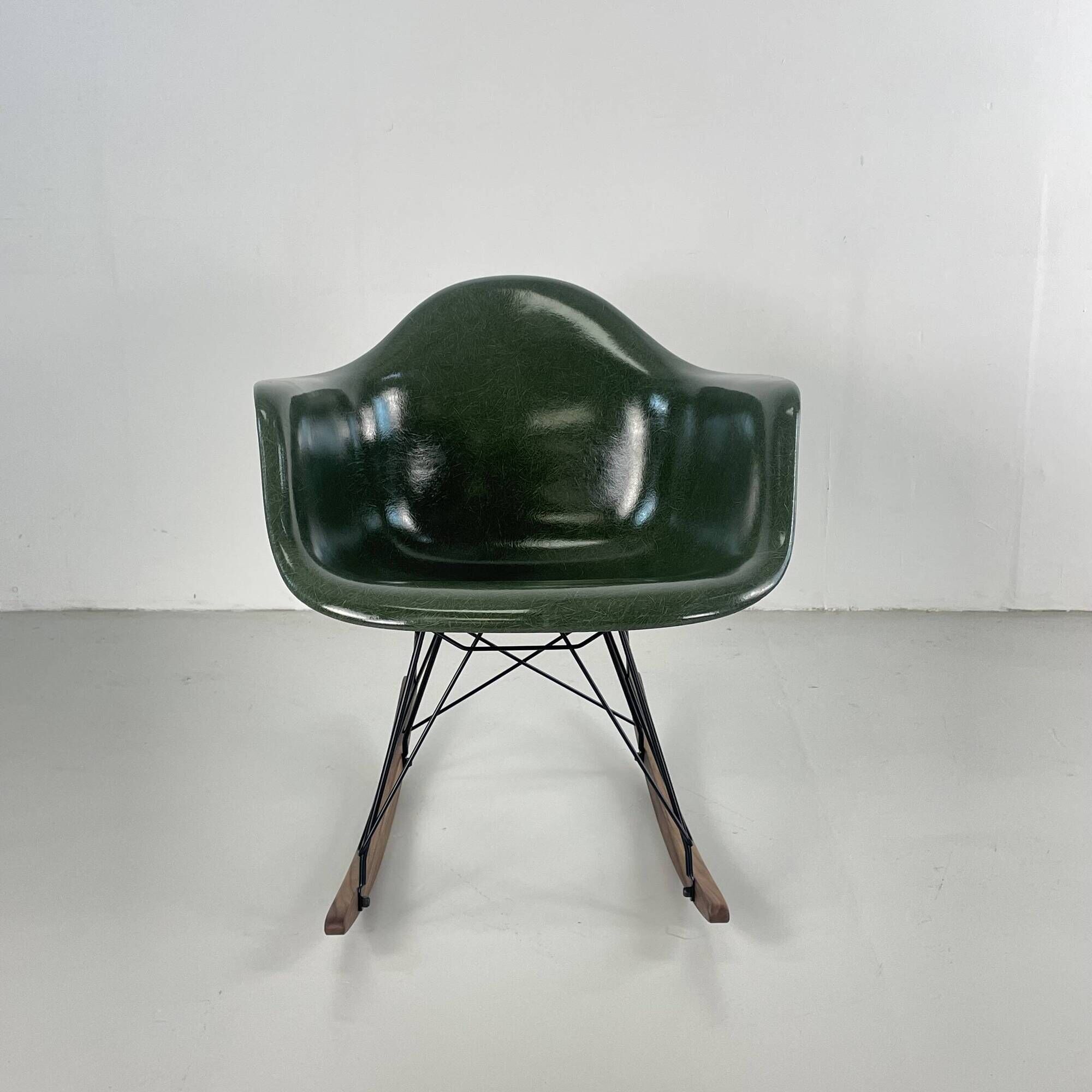 Eames Herman Miller 1950s RAR rocking chair in dark olive green
