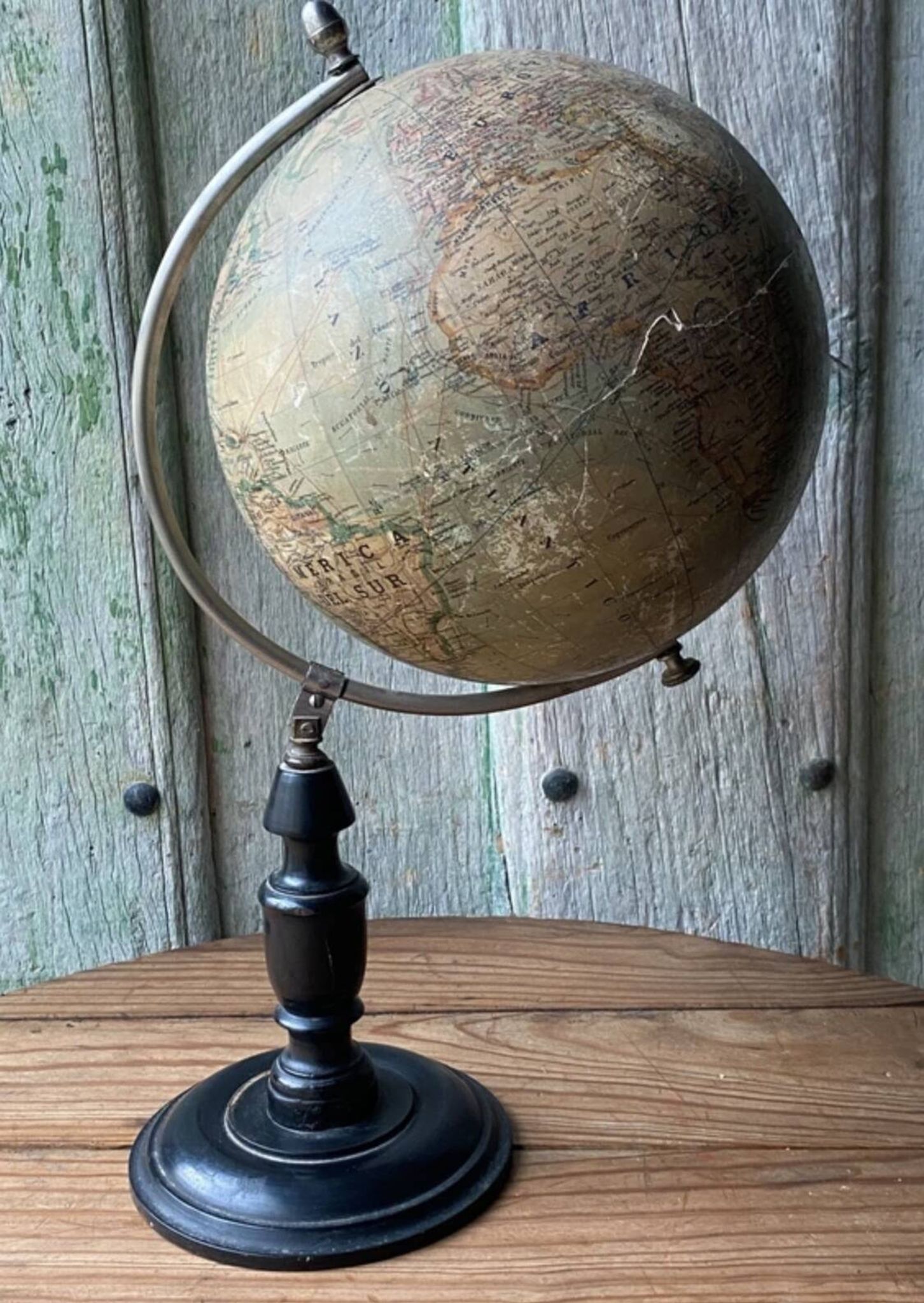 Ancien Globe Terrestre J. Lebègue & Cie, Paris — Environ 1885 / 1890 (Édition
