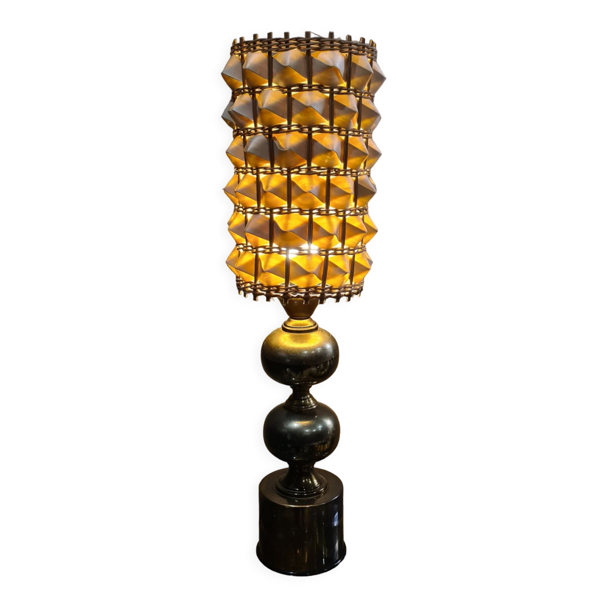 Lampe de style barbier, laiton et bronze  1960/75