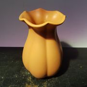 Old ceramic vase yellow corolla collar vintage