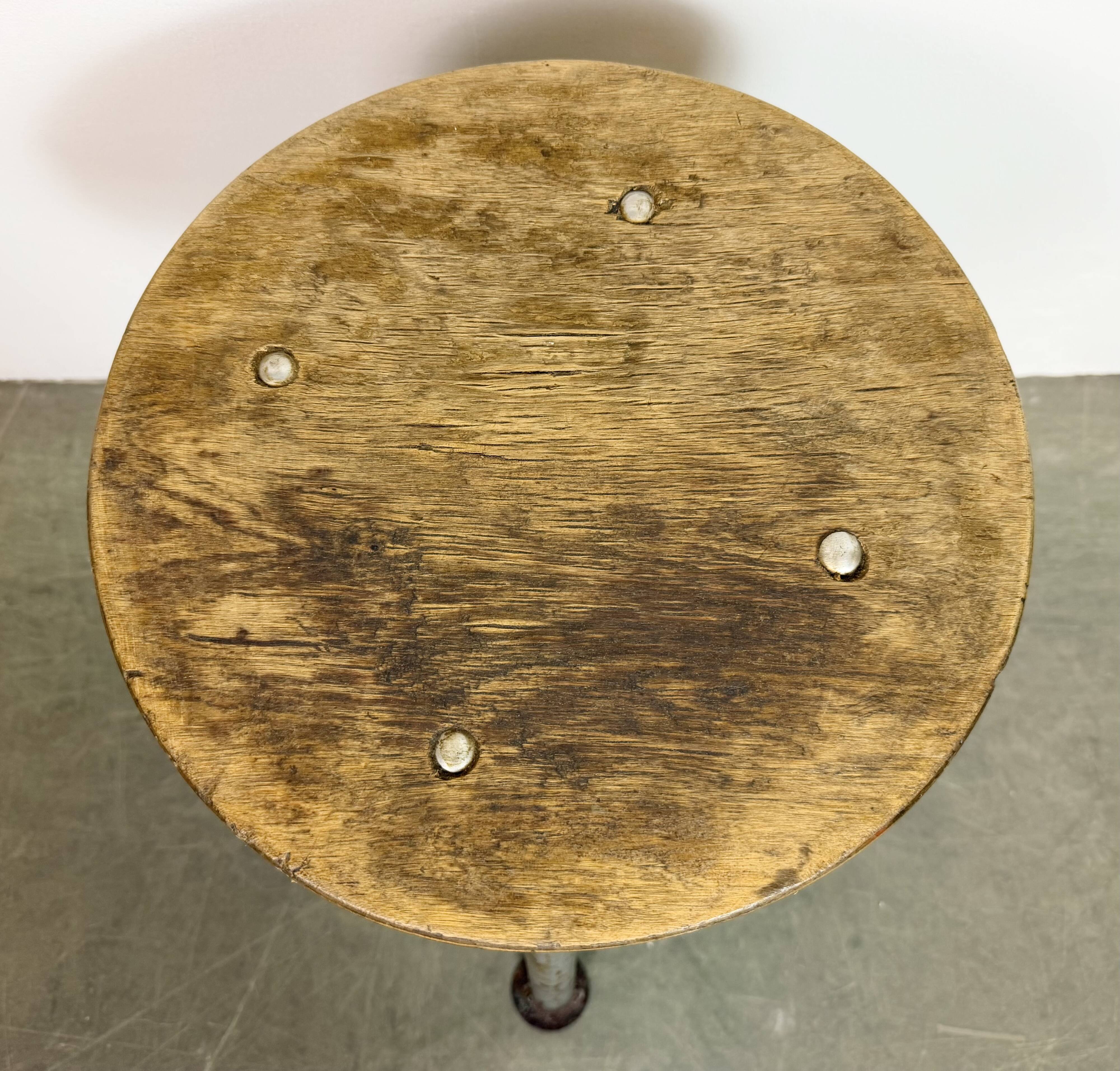 Grey Industrial Workshop Stool, 1960s