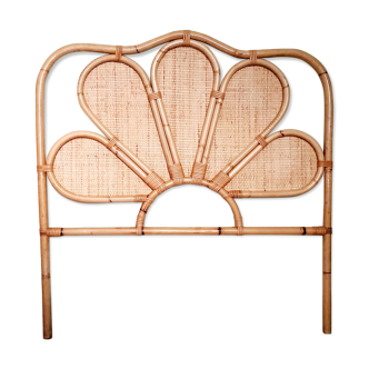 Tête de lit en rotin vintage 1 personne 90 cm