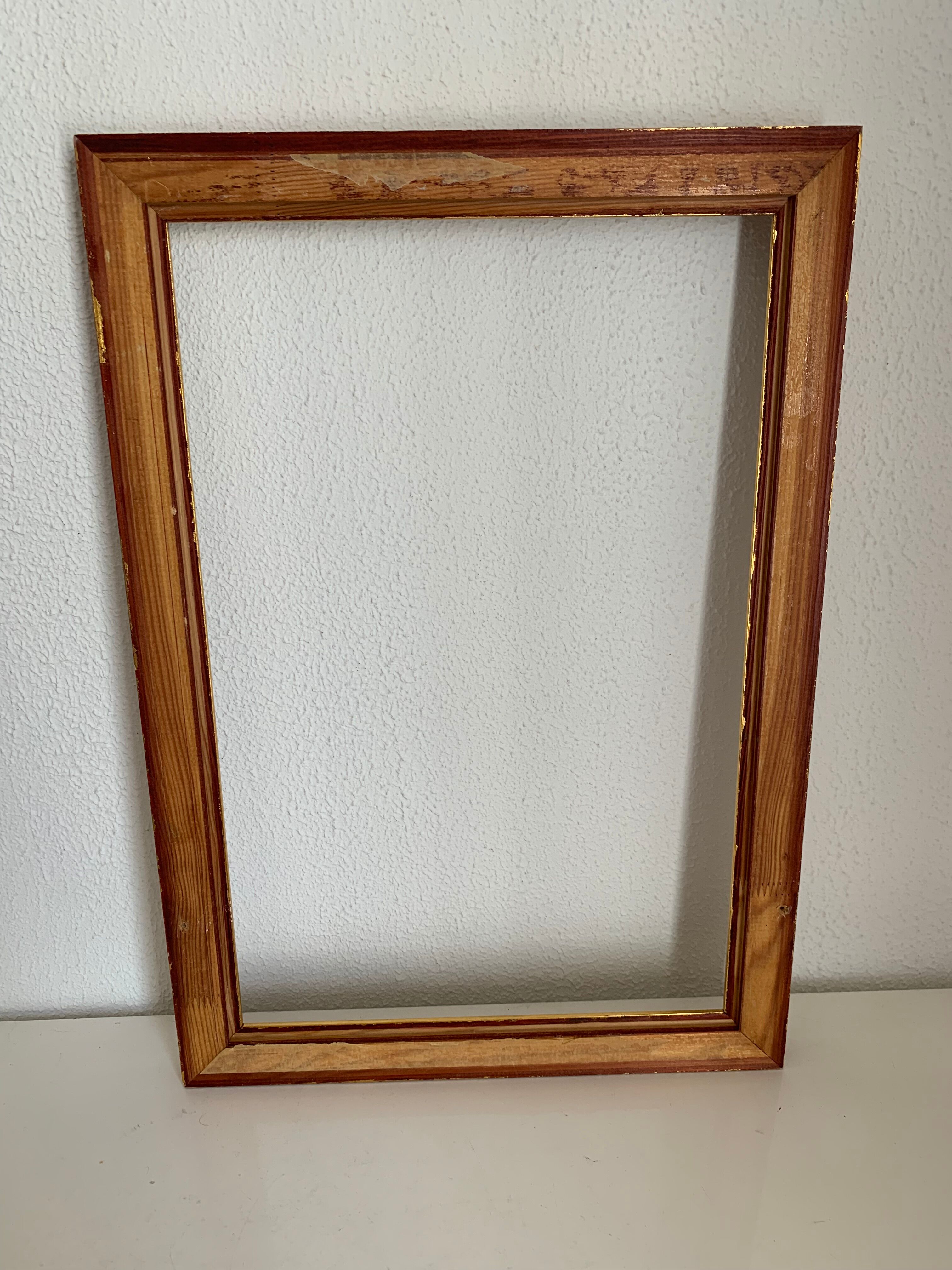Gold leaf gilded frame for painting or print - 57 x 40 cm