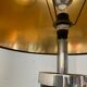 Vintage column lamp in leather and silver brass 60s-70s