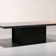 1980s Italian coffee table in black and yellow lacquered wood