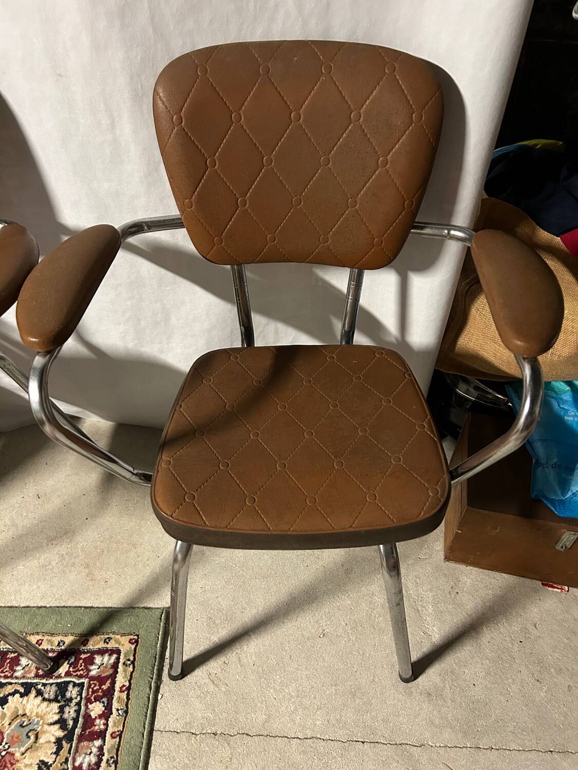 Set of 2 vintage skai chairs 60's/70's