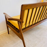 Scandinavian teak banquette for two, circa 1960.