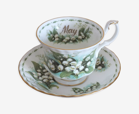 Tasse muguet mois de mai en porcelaine anglaise Royal Albert