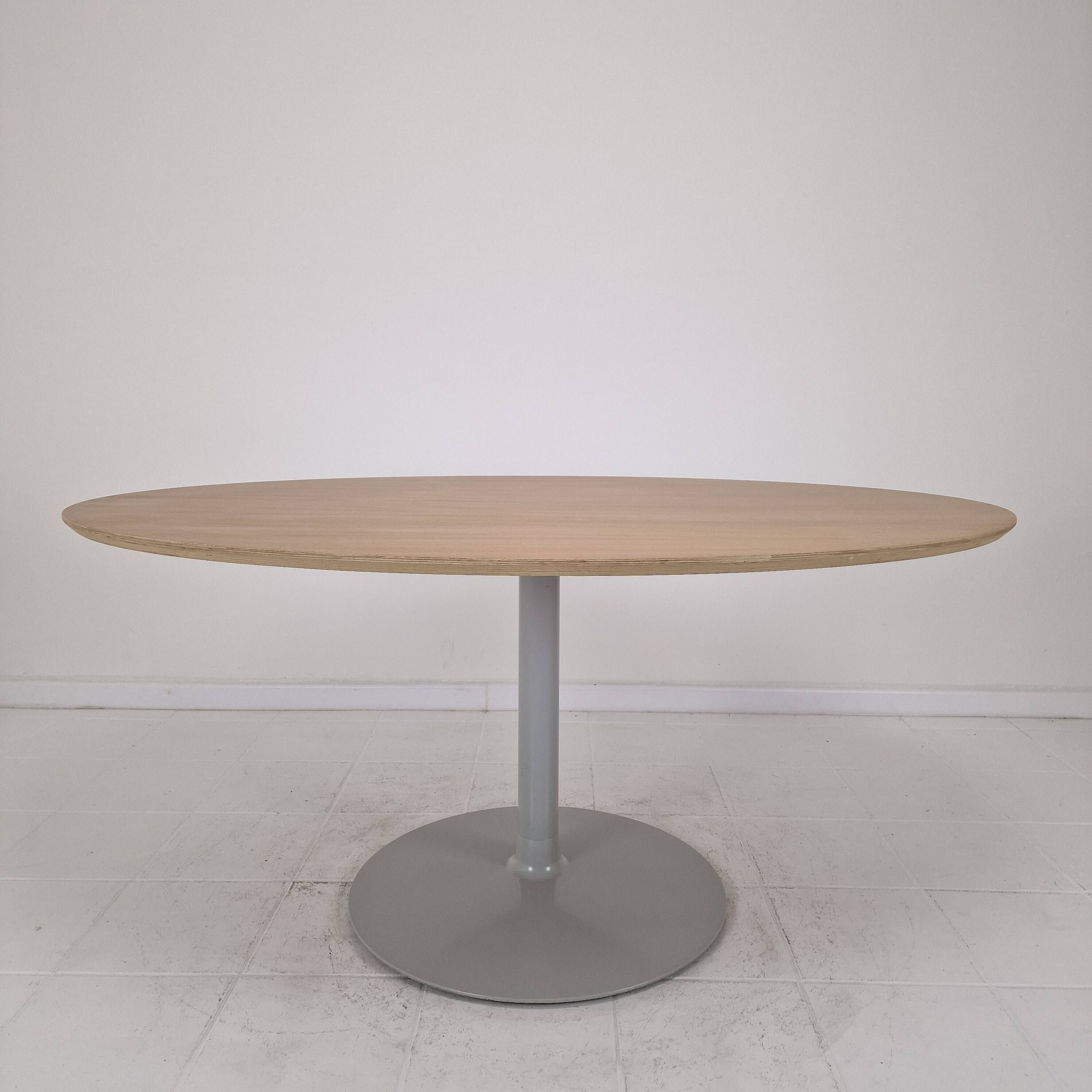 Large Oval Dining Table in Oak by Pierre Paulin for Artifort, 2018