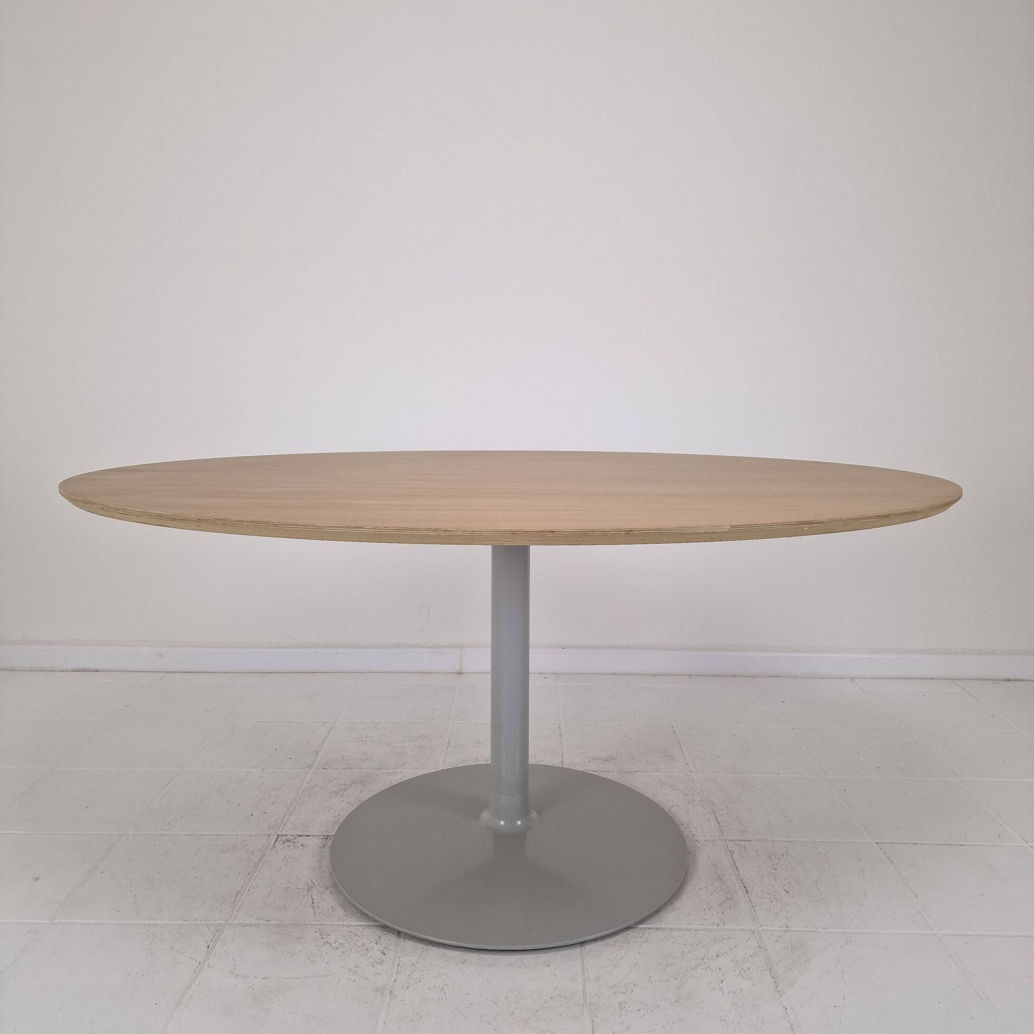 Large Oval Dining Table in Oak by Pierre Paulin for Artifort, 2018