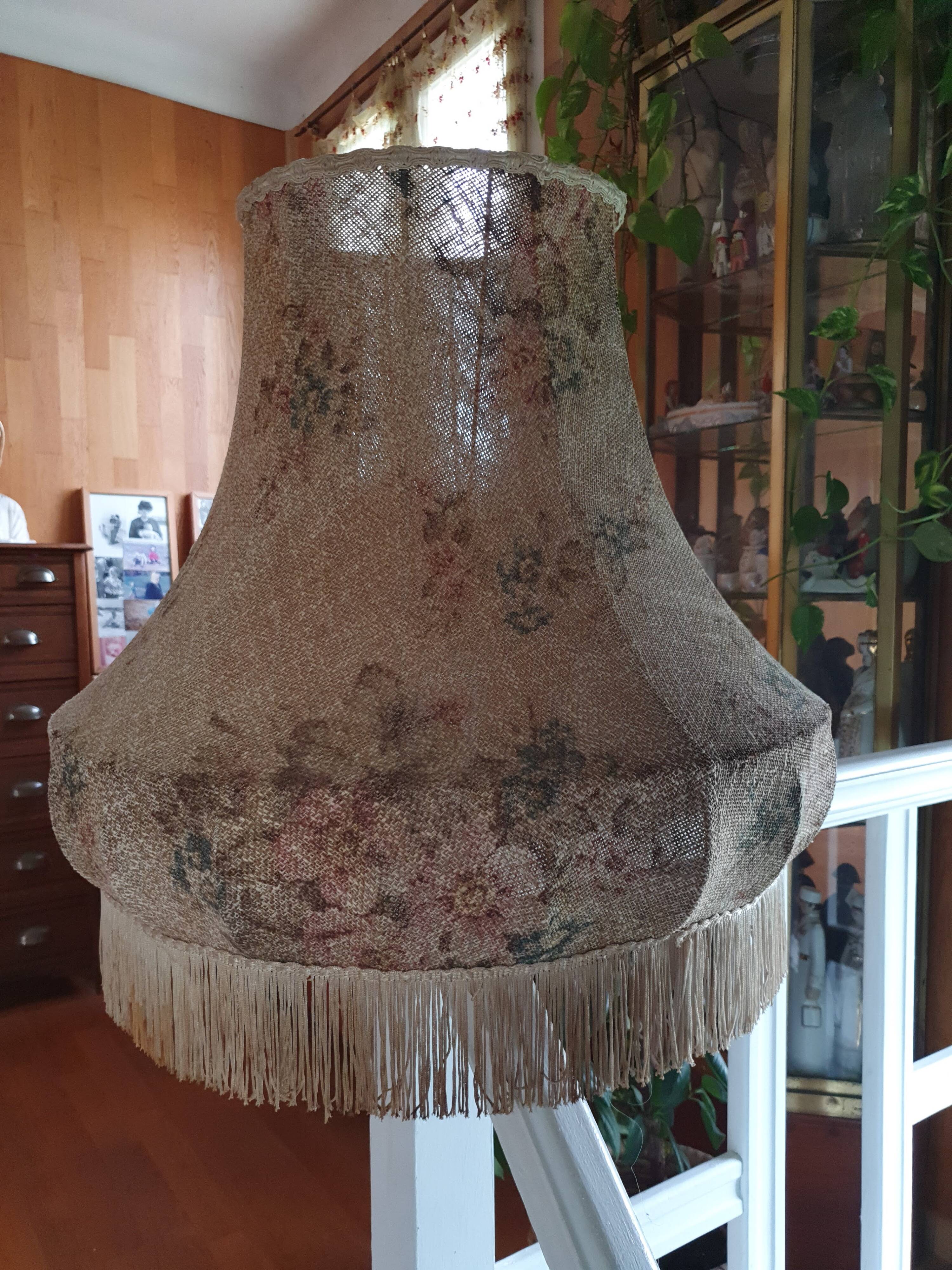 Vintage fringed pagoda lampshade