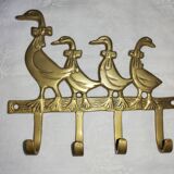 Key hanger, vintage brass tea towels