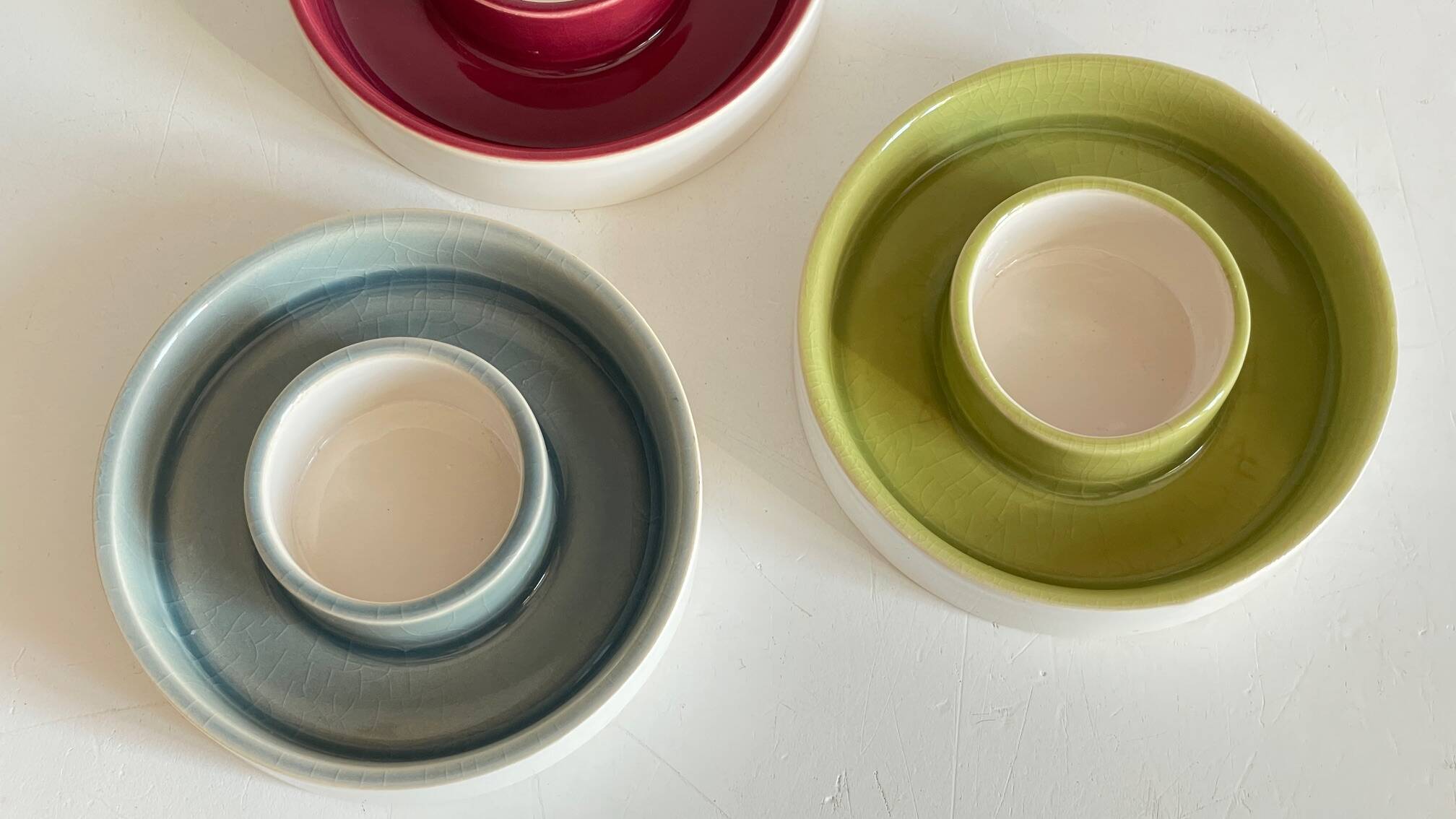 BOUGEOIRS Cracked Ceramic Candle Holder