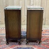 Pair of English oak bedside tables from the 1950s