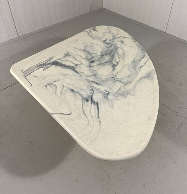 Table basse en marbre artificiel, table d'appoint, années 1980