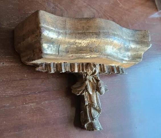 Antique gilded wooden frieze, shelf support