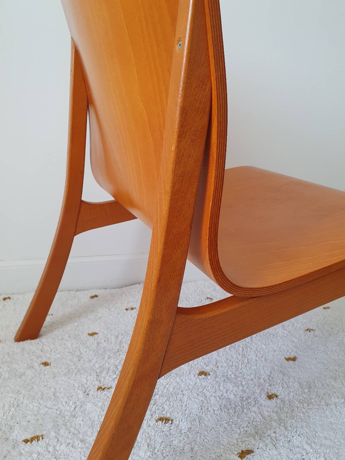 Scandinavian armchair in curved wood