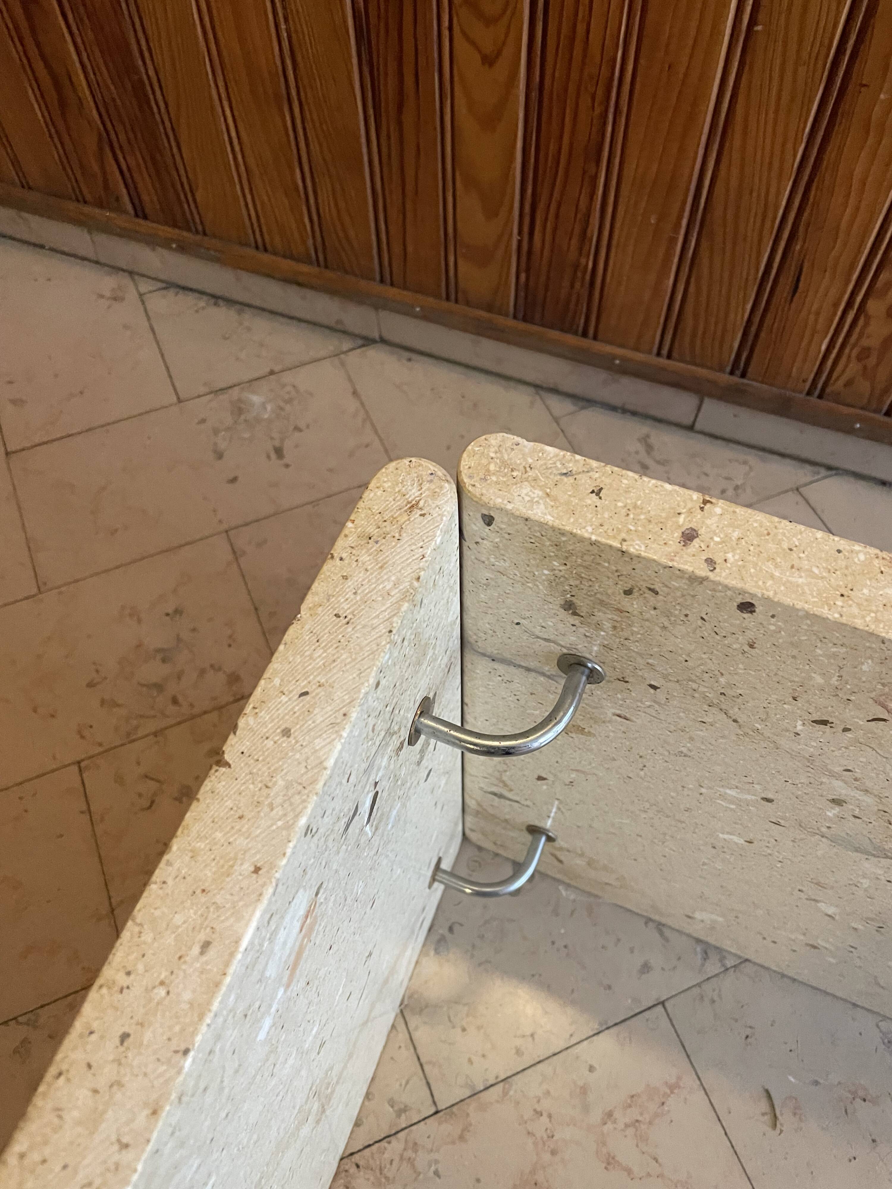 Travertine coffee table 1980