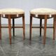 Pair of Art Deco Walnut and Beech Stools, Czechoslovakia, 1930s