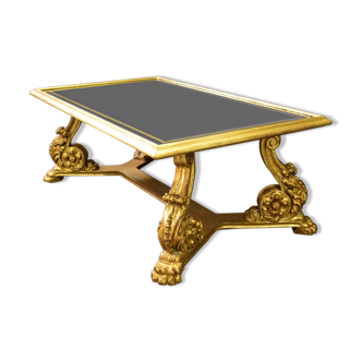 Baroque style gilded wooden coffee table, Maurice Hirsch