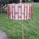 Floor lamp of the 50s in gold metal and tablet