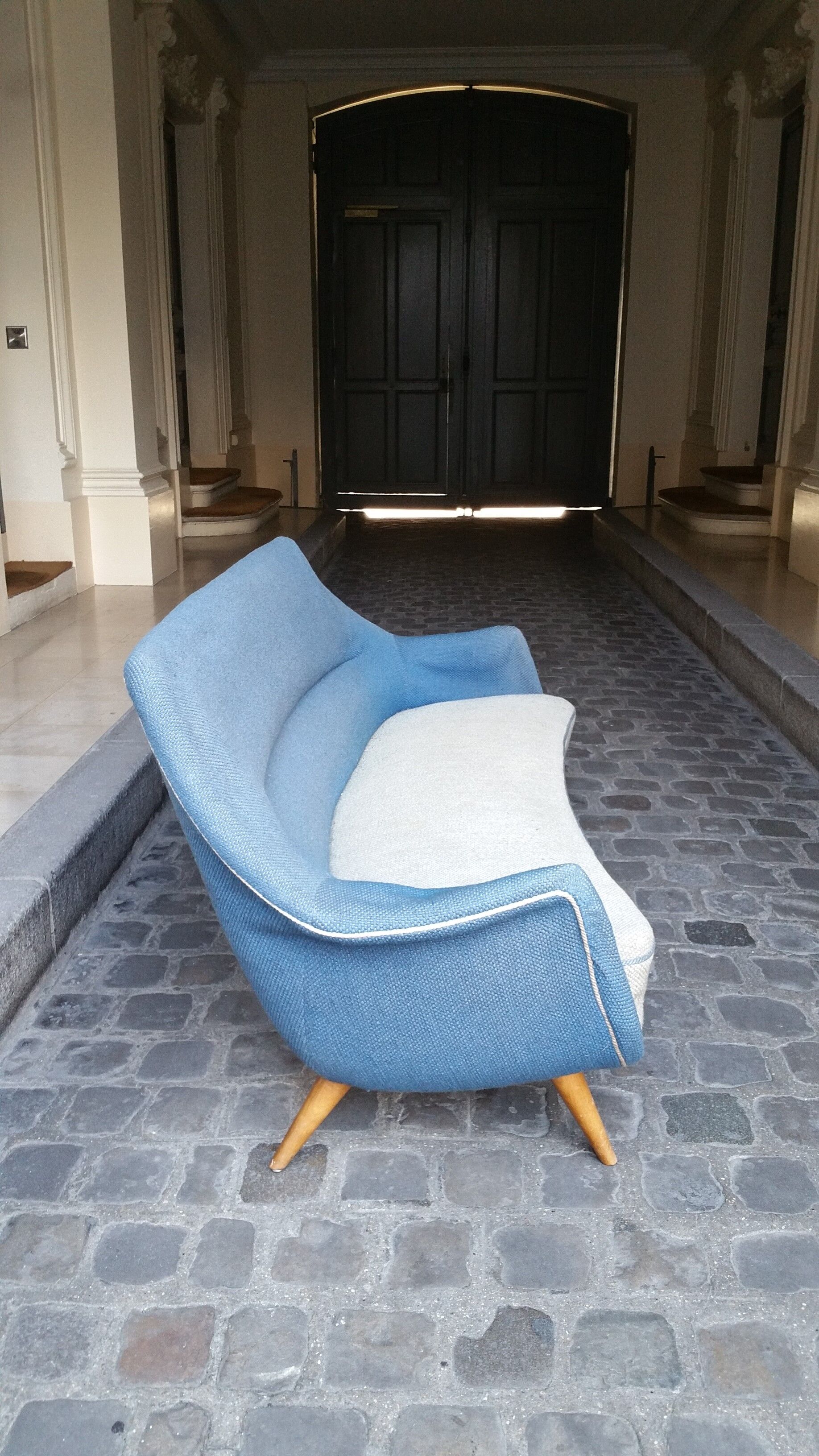 Sofa Sofa Arc curved EGG Scandinavian years 50-60