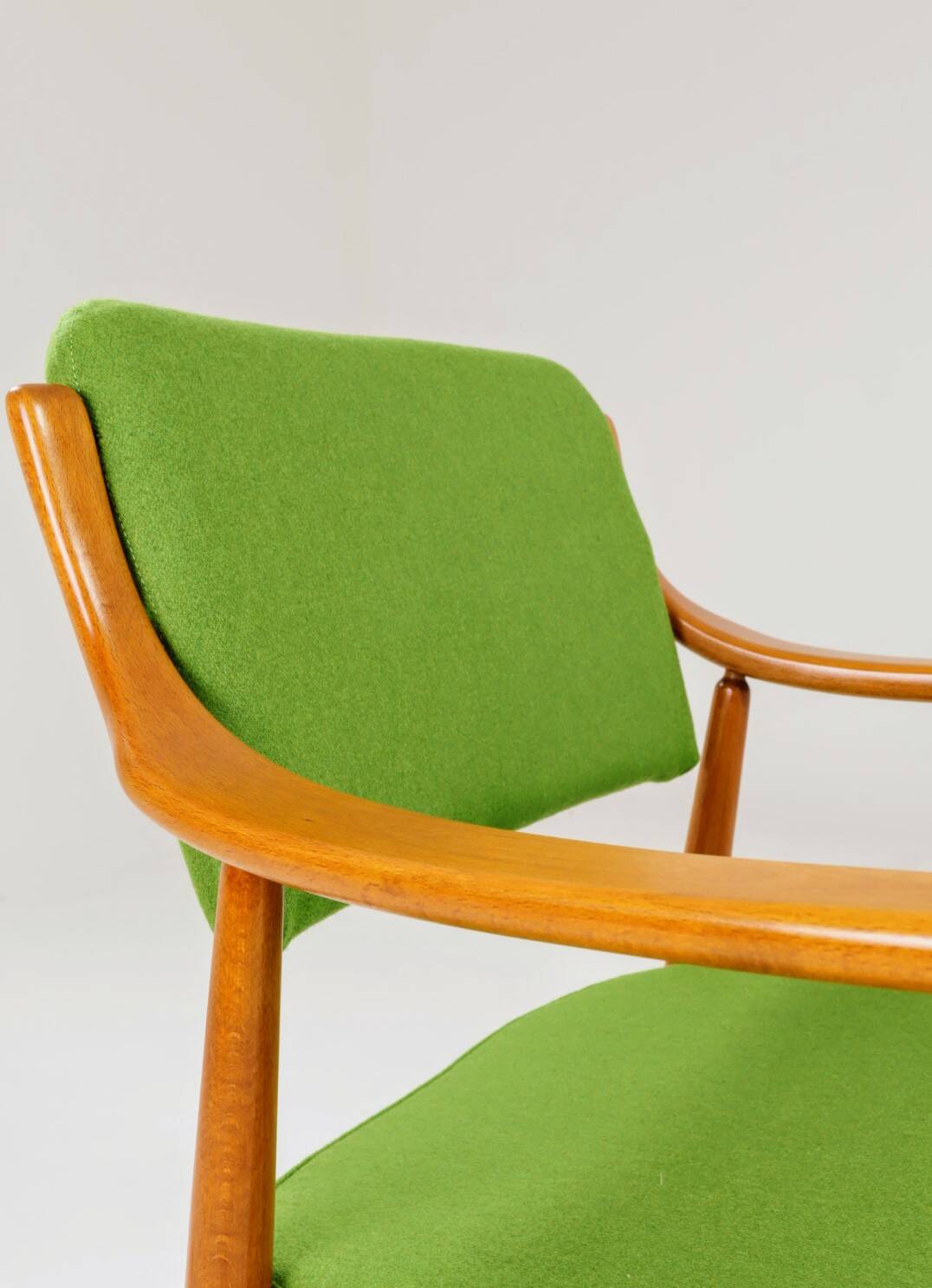 Vintage green wool office chair 1970