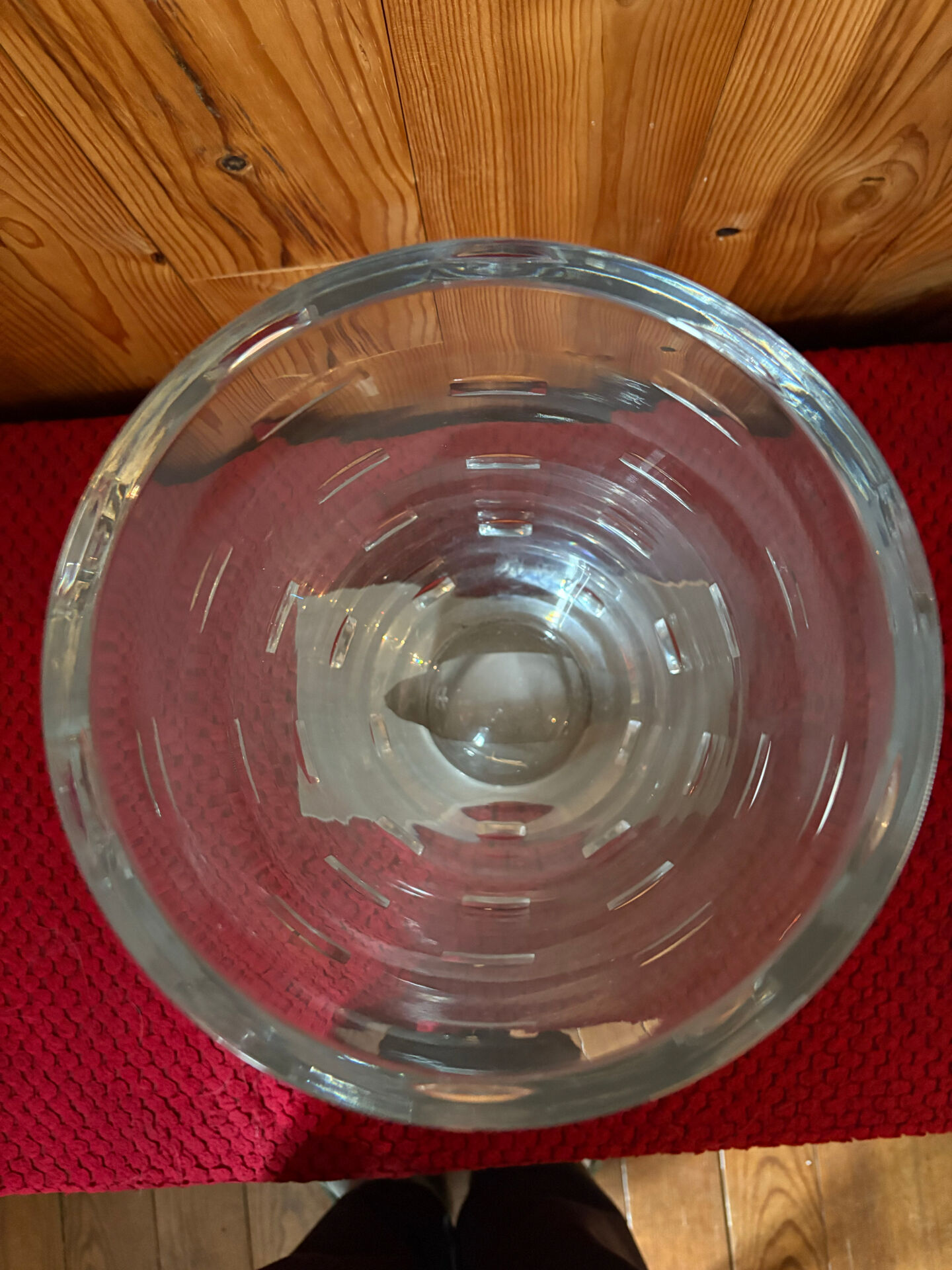 Large transparent crystal vase by John Roda