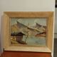 vintage oil on canvas 1950/1960 mountain landscape