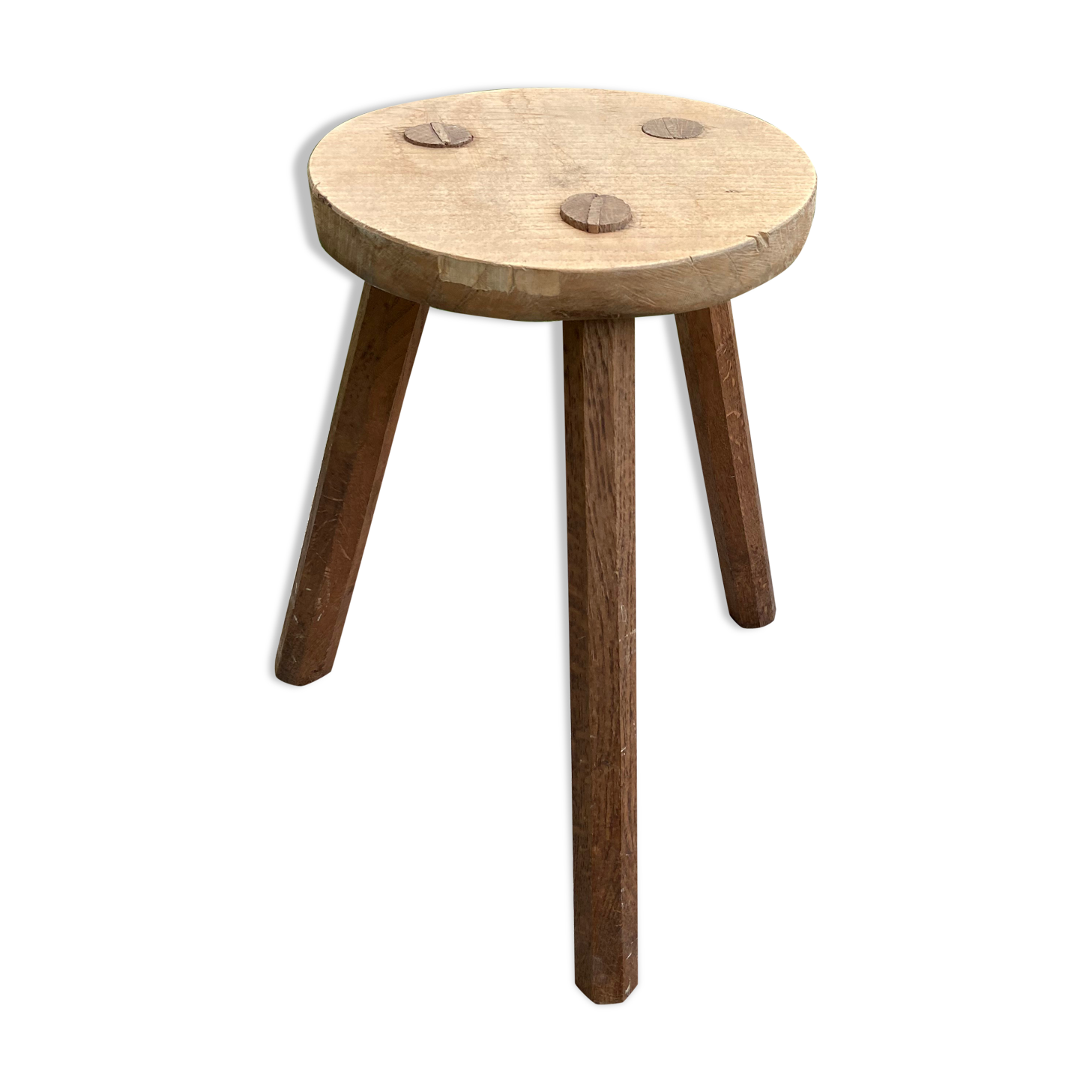Brutalist tripod farm stool 1950