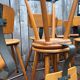 Vintage industrial workshop stool in wood, 1950s