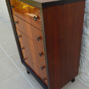 Vintage chest of drawers in a unique style with 5 drawers from the 50s and 70s, t
