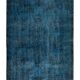 3.8x6.6 ft vintage hand-knotted navy blue over-dyed rug from turkey, woolen floor covering. tek0796