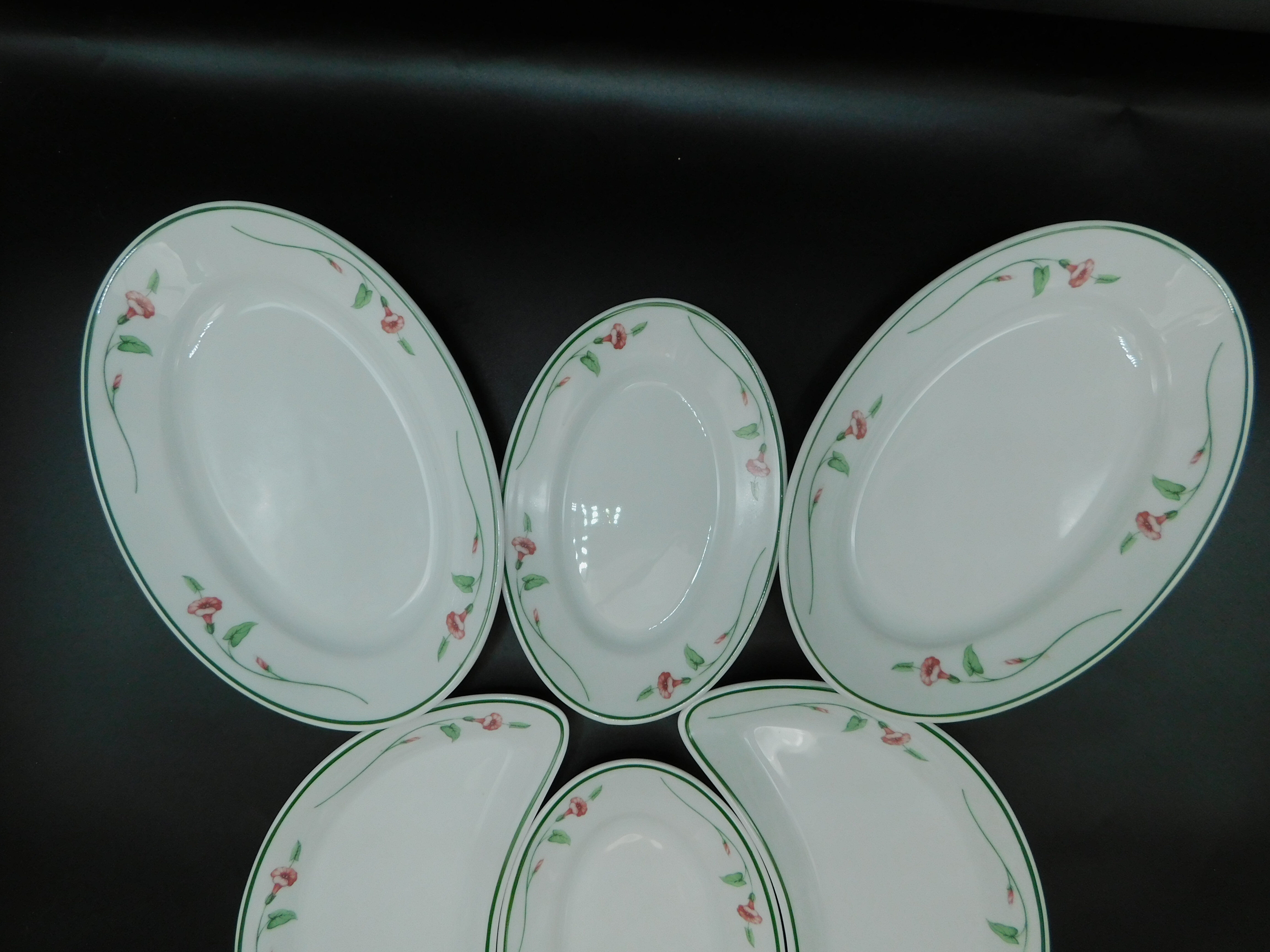 6 Pillivuyt serving dishes decorated with Liserons