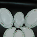 6 Pillivuyt serving dishes decorated with Liserons