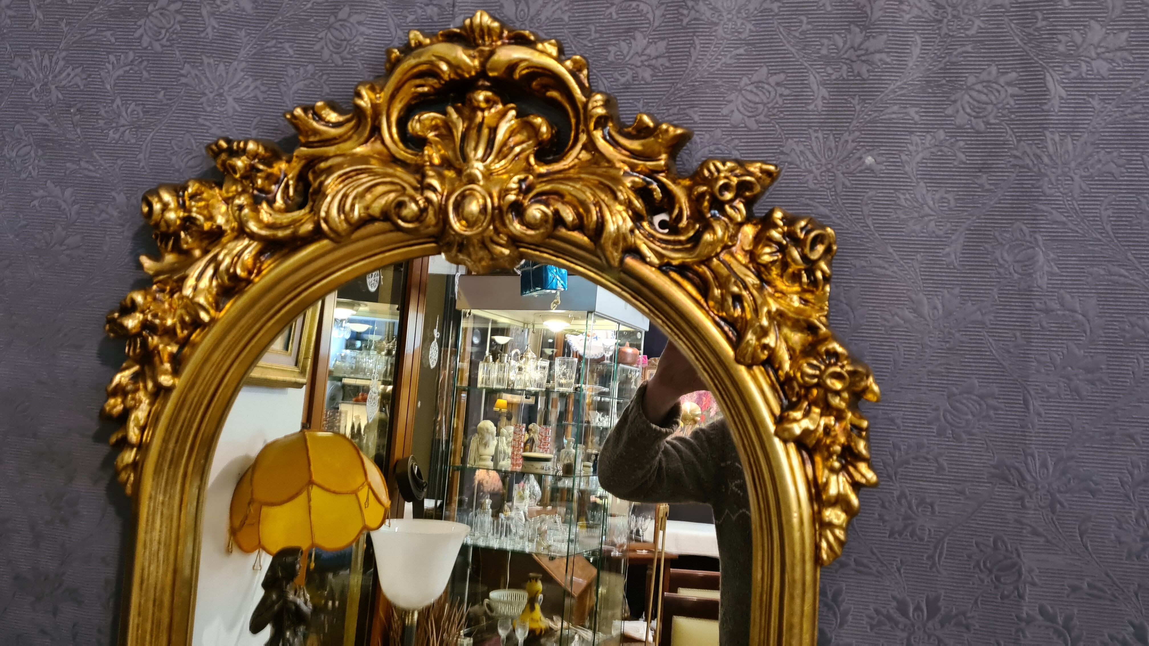 Golden vintage mirror - 180x68cm