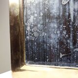 Large vintage Moroccan artisan wall mirror from the 50s-70s, made of solid brass, arch-shaped.