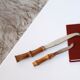 Set of cheese knives with bamboo handle, 60s