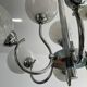 Space age chandelier in opaline and chrome metal