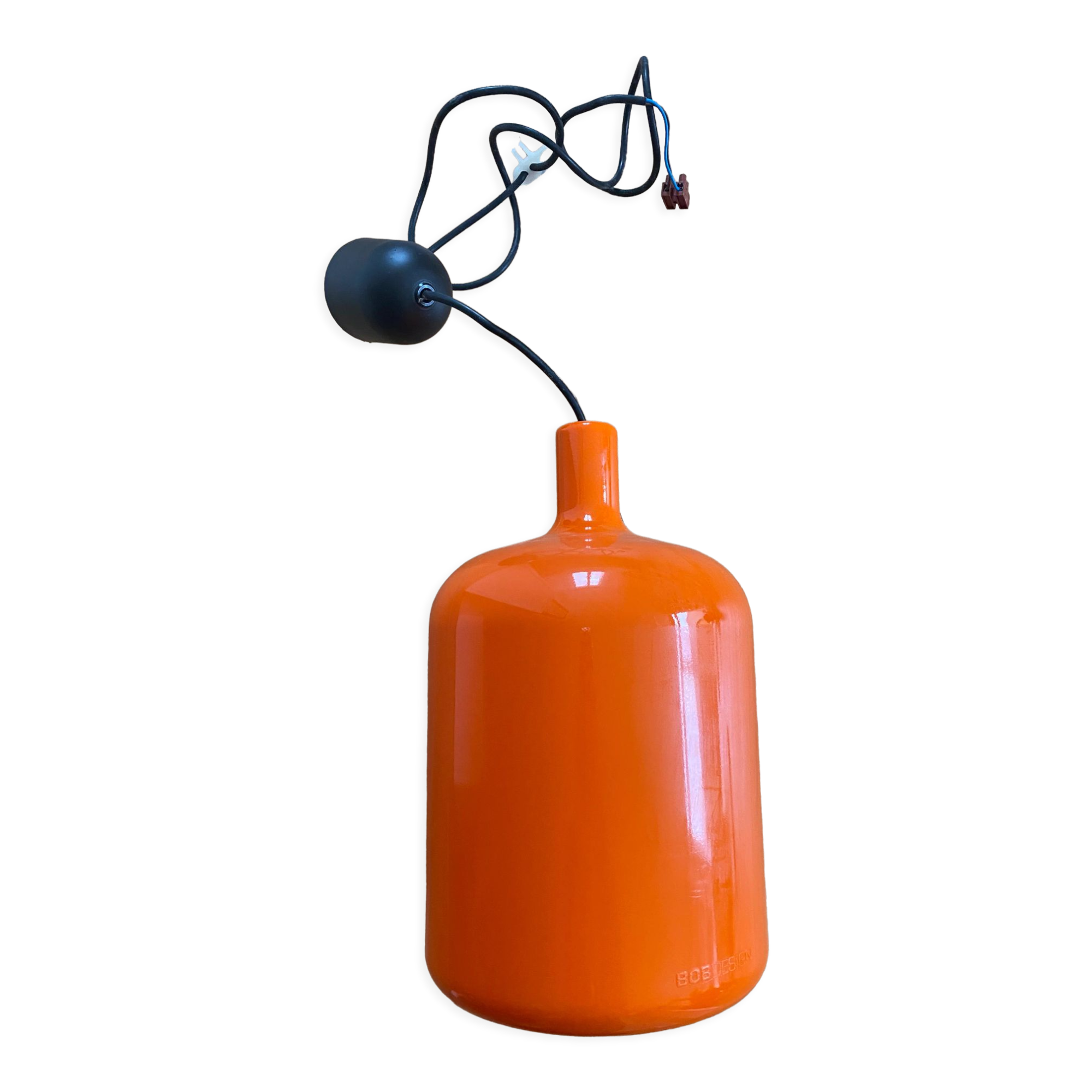 Hanging lamp bulb by bob design orange